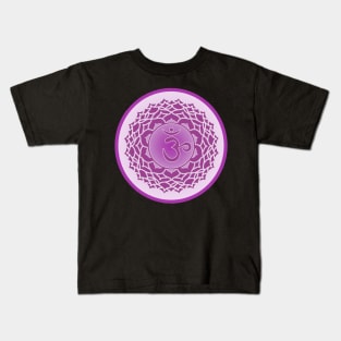 The Purple Haze of the Crown Chakra- Teal Kids T-Shirt